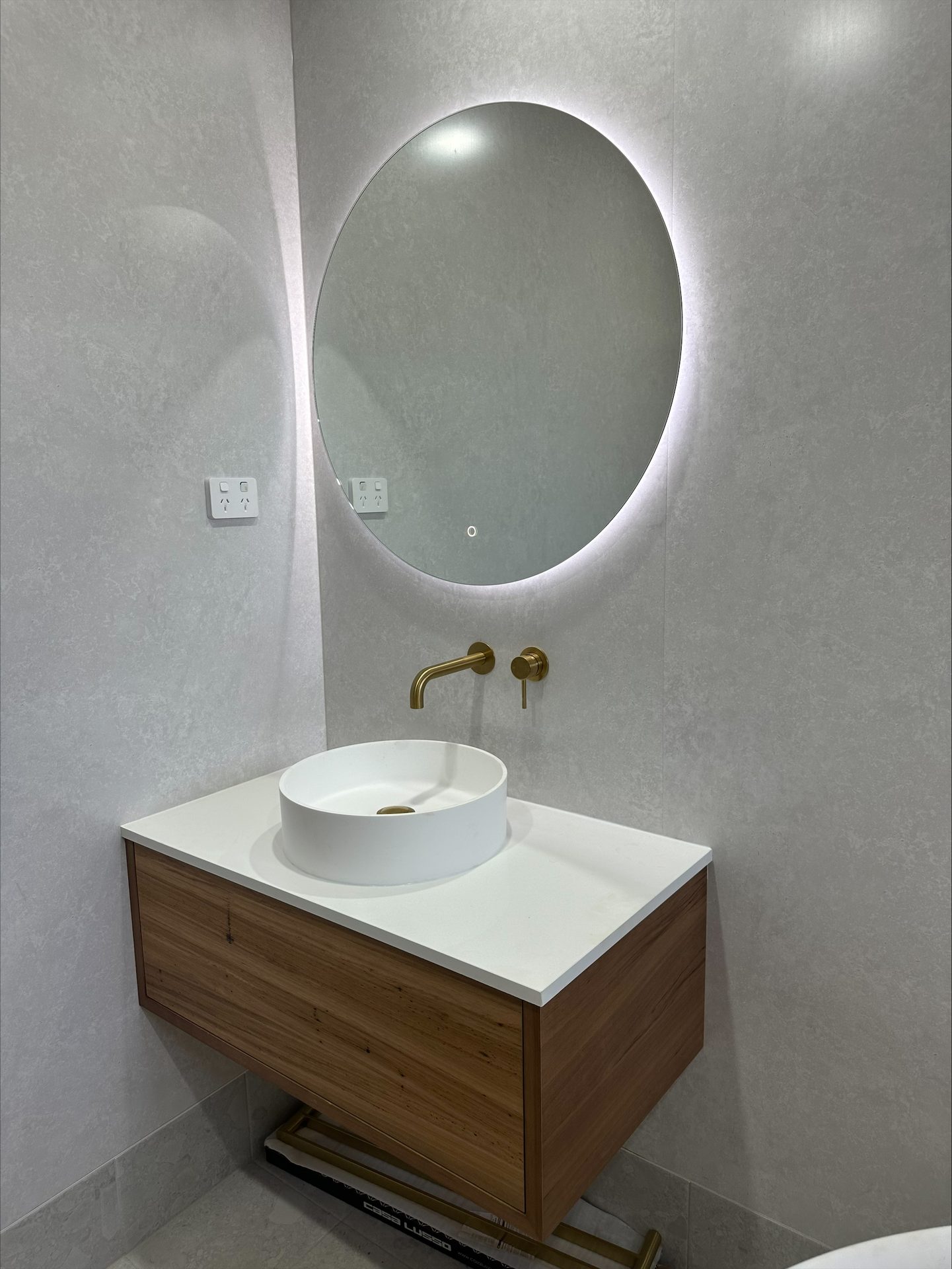 Vanity and backlit mirror, Port Hedland bathroom renovation