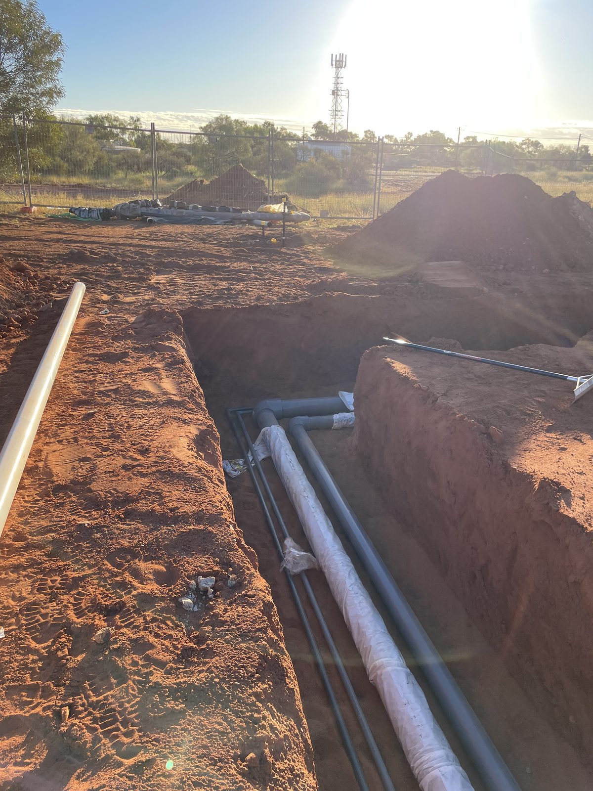 Community water main upgrade works in progress