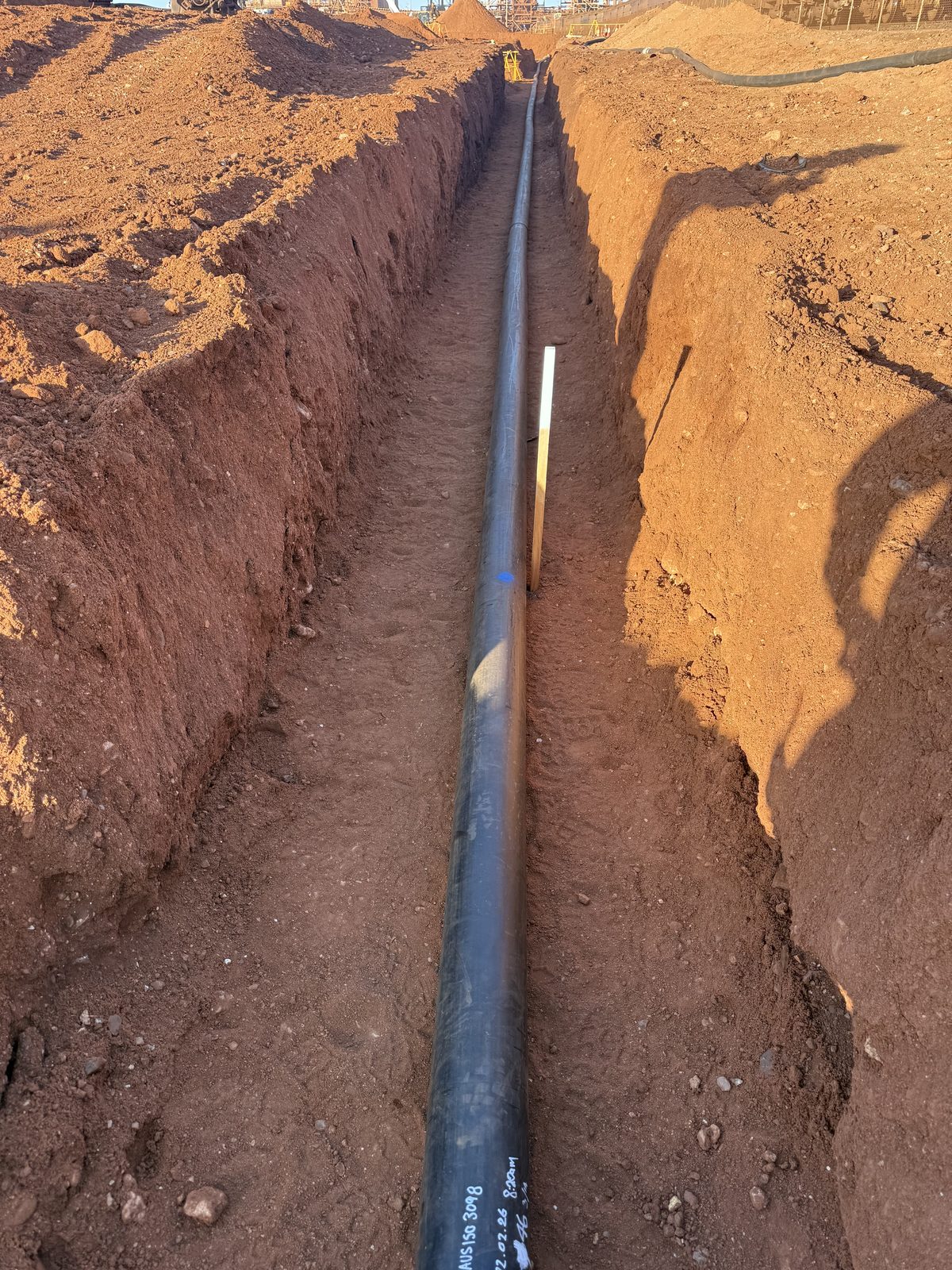 HDPE poly pipe butt-welding on a mine site