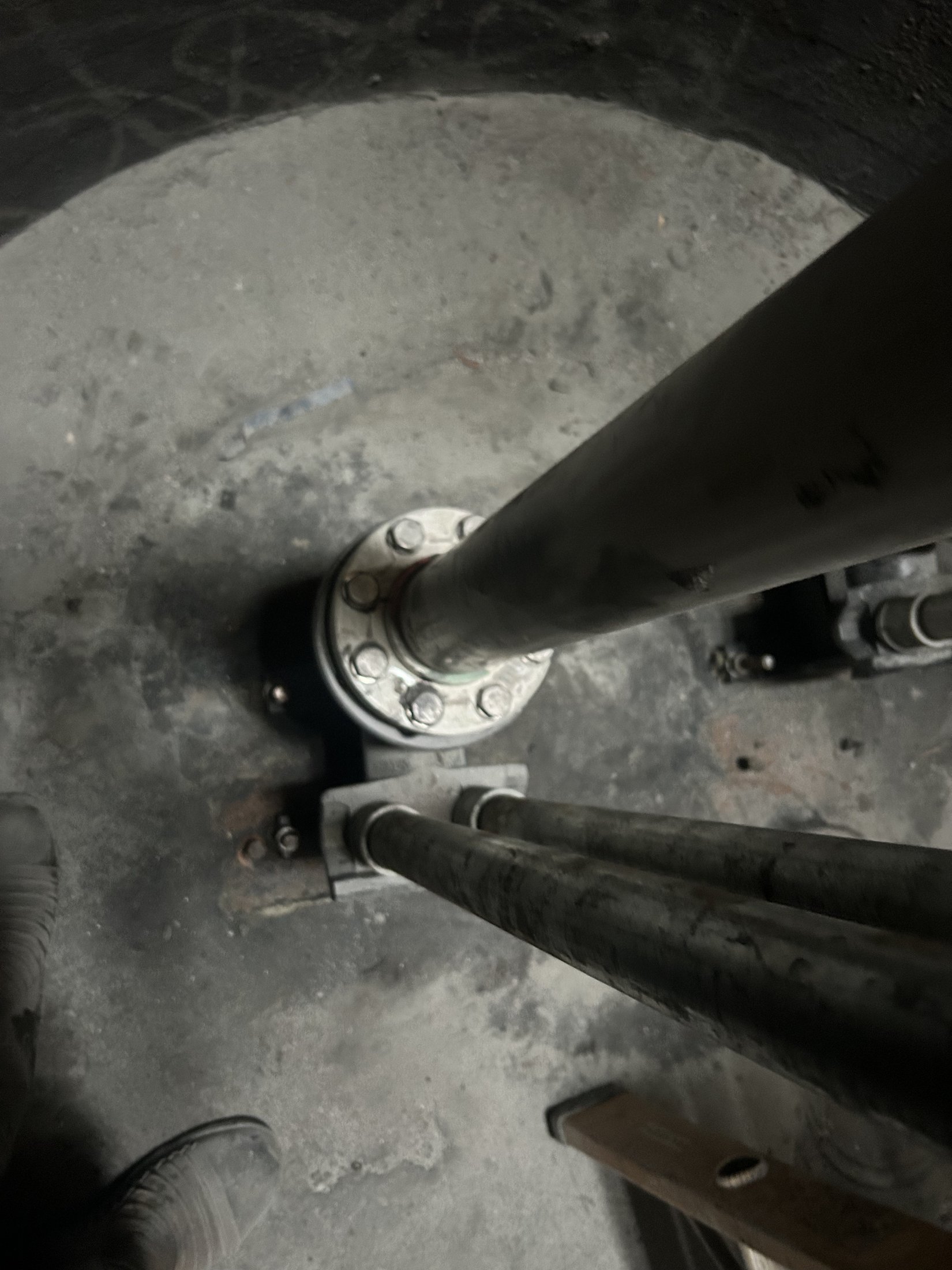 Guide rails installed and ready for pump installation